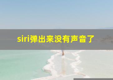 siri弹出来没有声音了