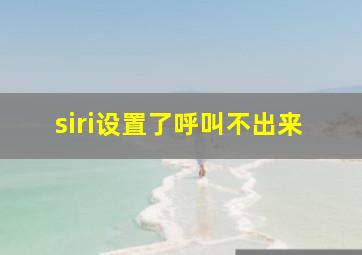 siri设置了呼叫不出来