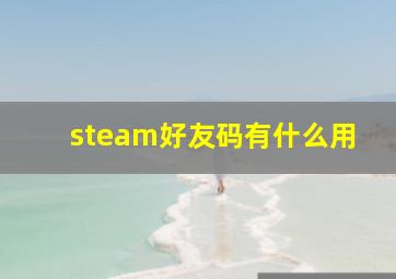 steam好友码有什么用