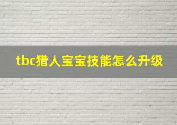 tbc猎人宝宝技能怎么升级