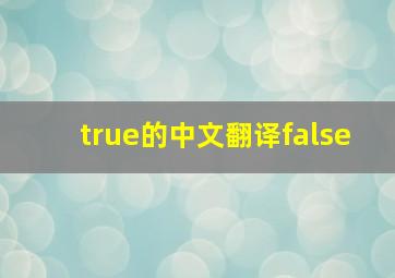 true的中文翻译false