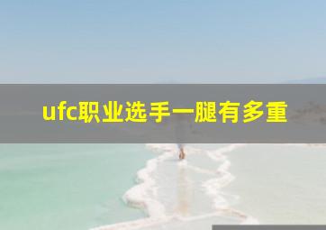 ufc职业选手一腿有多重