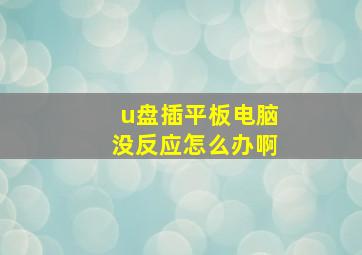 u盘插平板电脑没反应怎么办啊