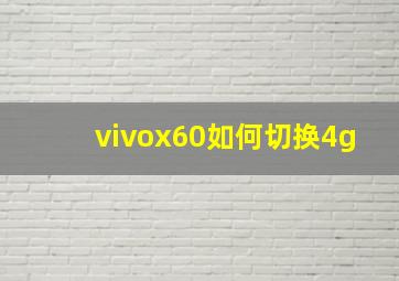 vivox60如何切换4g