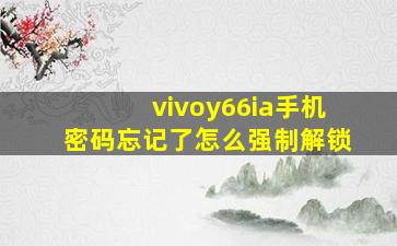 vivoy66ia手机密码忘记了怎么强制解锁