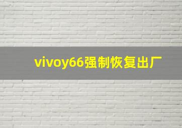 vivoy66强制恢复出厂