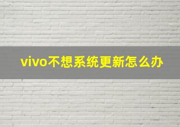 vivo不想系统更新怎么办