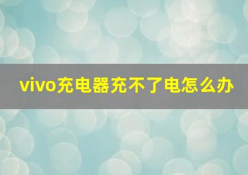 vivo充电器充不了电怎么办