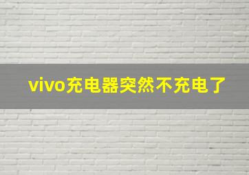 vivo充电器突然不充电了