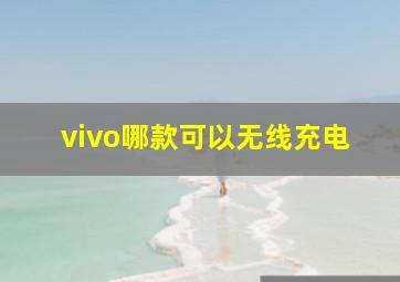 vivo哪款可以无线充电