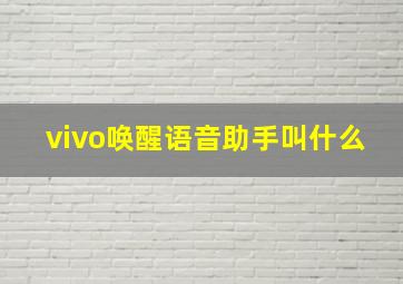 vivo唤醒语音助手叫什么