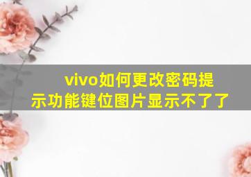 vivo如何更改密码提示功能键位图片显示不了了