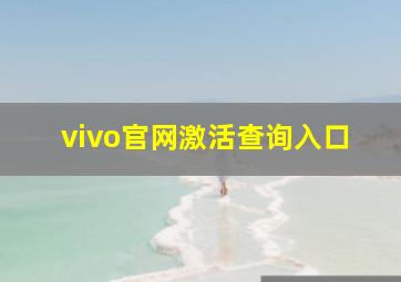 vivo官网激活查询入口