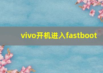 vivo开机进入fastboot