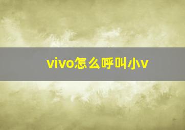 vivo怎么呼叫小v