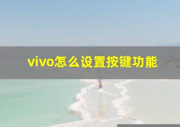 vivo怎么设置按键功能