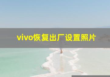 vivo恢复出厂设置照片