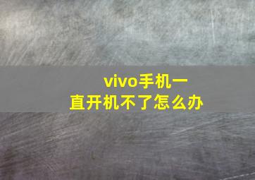 vivo手机一直开机不了怎么办