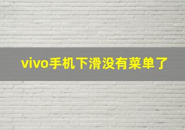 vivo手机下滑没有菜单了