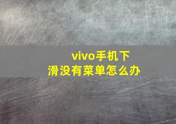 vivo手机下滑没有菜单怎么办