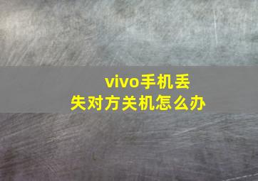 vivo手机丢失对方关机怎么办