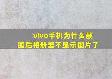 vivo手机为什么截图后相册里不显示图片了