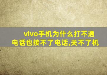 vivo手机为什么打不通电话也接不了电话,关不了机