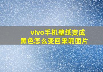 vivo手机壁纸变成黑色怎么变回来呢图片