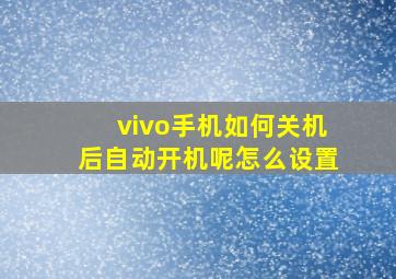 vivo手机如何关机后自动开机呢怎么设置