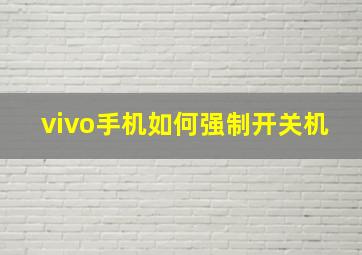 vivo手机如何强制开关机