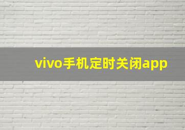 vivo手机定时关闭app