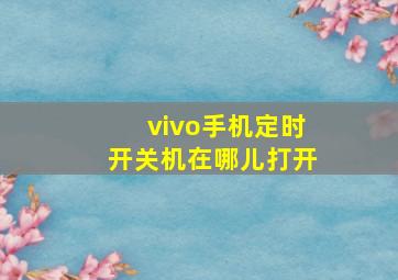 vivo手机定时开关机在哪儿打开