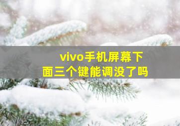 vivo手机屏幕下面三个键能调没了吗