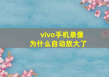 vivo手机录像为什么自动放大了