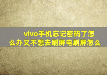 vivo手机忘记密码了怎么办又不想去刷屏电刷屏怎么