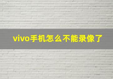 vivo手机怎么不能录像了