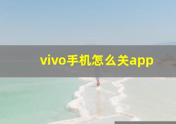 vivo手机怎么关app