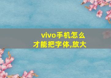 vivo手机怎么才能把字体,放大