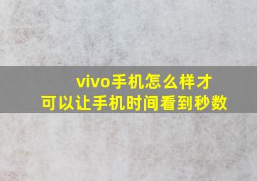 vivo手机怎么样才可以让手机时间看到秒数