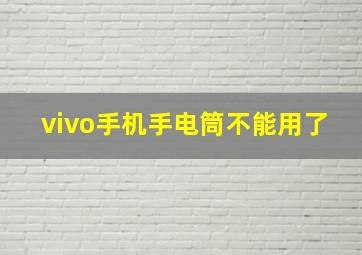 vivo手机手电筒不能用了