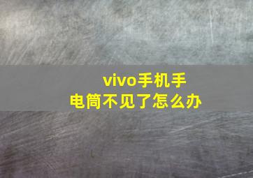 vivo手机手电筒不见了怎么办