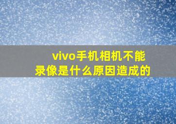 vivo手机相机不能录像是什么原因造成的