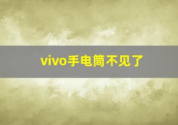 vivo手电筒不见了