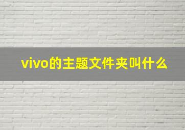 vivo的主题文件夹叫什么