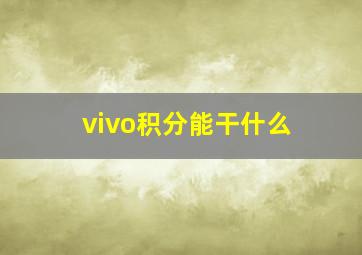 vivo积分能干什么