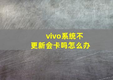 vivo系统不更新会卡吗怎么办