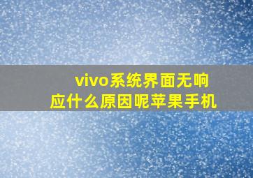 vivo系统界面无响应什么原因呢苹果手机