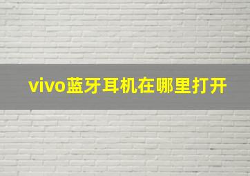 vivo蓝牙耳机在哪里打开