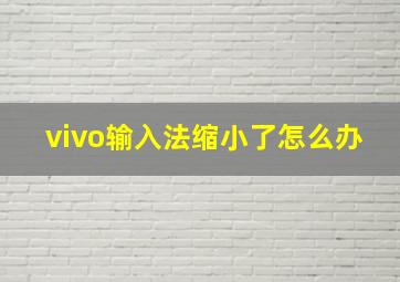 vivo输入法缩小了怎么办