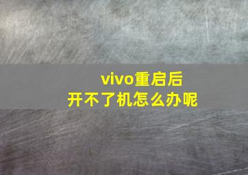 vivo重启后开不了机怎么办呢